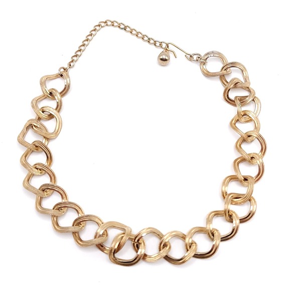 The Unbranded Brand Jewelry - Gold Choker Necklace Oversized Abstract Link Adjustable